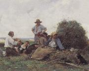 Julien  Dupre Harvesters At Rest oil painting artist